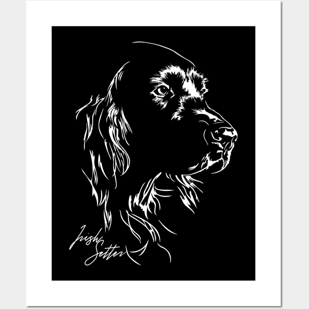 Funny Proud Irish Setter hunting dog portrait Wall Art by wilsigns